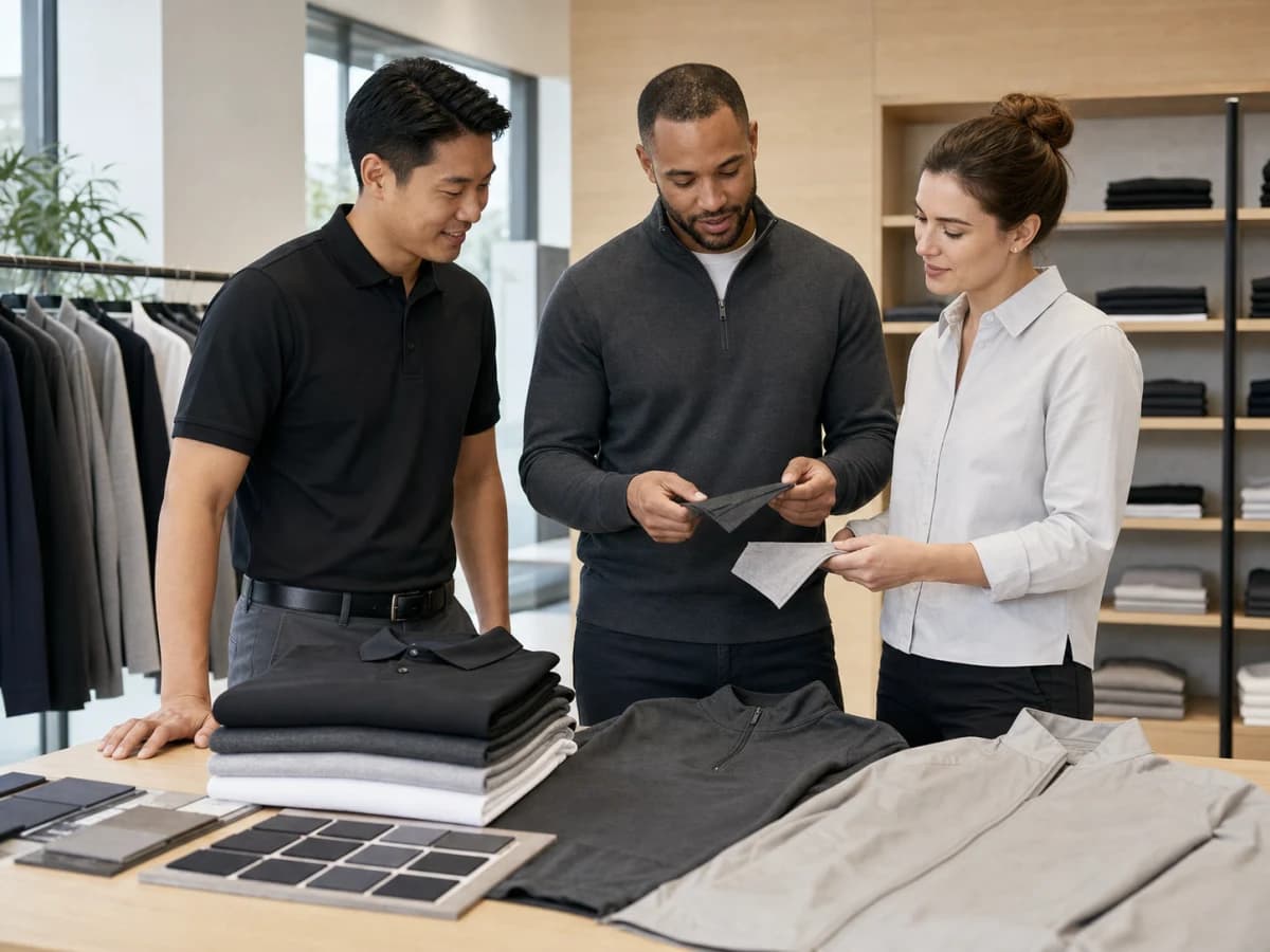 Illustrative branded corporate apparel assortment